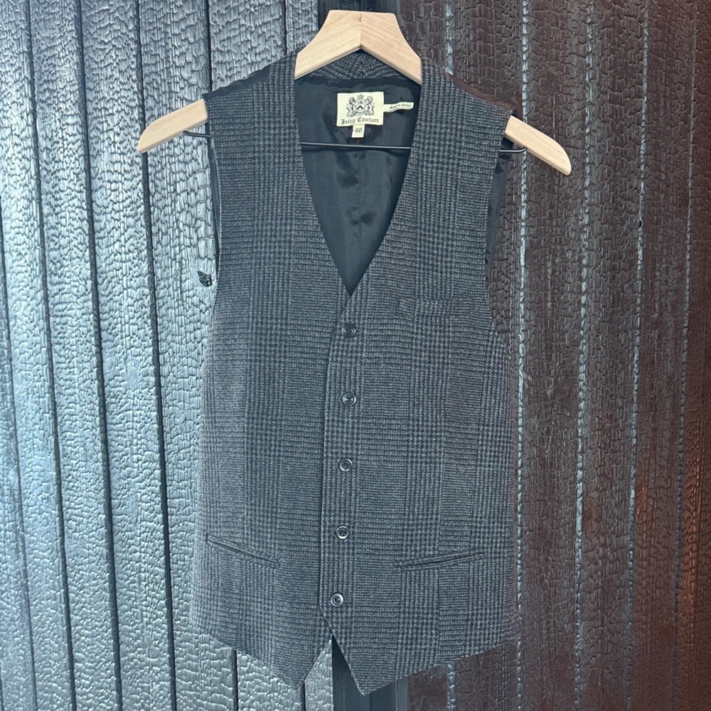 Juicy Couture Men's Gray Plaid Vest_40